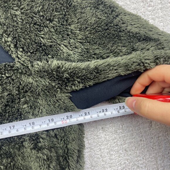 Lole Women's M Half-Zip Cozy Monkey / Sherpa Fleece Pullover Dark Green Camp - Picture 9 of 15